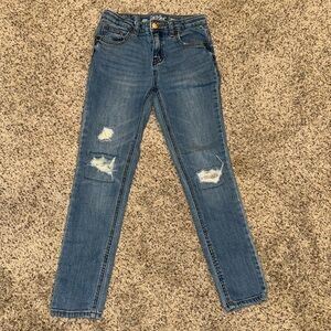 Cat & Jack Girls skinny blue Jeans with‎ sequins size 8